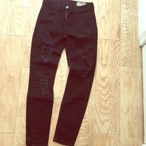 Siwy distressed black skinny jeans size 26